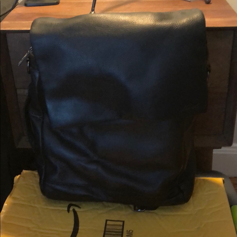 Kenneth Cole Black Leather Backpack
